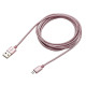 3m Knit Braid USB Data Sync Charging Cable for Samsung Android Phones - Rose Gold