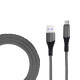 1m Braided Micro USB Charge Cable Android Charger Cable for Samsung Huawei Phones - Grey