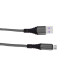 1m Braided Micro USB Charge Cable Android Charger Cable for Samsung Huawei Phones - Grey