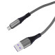 1m Braided Micro USB Charge Cable Android Charger Cable for Samsung Huawei Phones - Grey