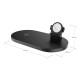 3 in 1 Wireless 10W Qi Fast Charger Station with iWatch Stand for iPhone Airpods and iWatch - Black