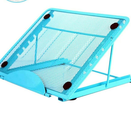 Adjustable Laptop Stand Folding Portable Mesh Desktop iPad Holder Office Support - Blue