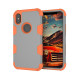 iPhone X/XS PC + TPU Shockproof Bump Protective Contrast Colors Case Back Cover - Grey + Orange