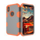 iPhone X/XS PC + TPU Shockproof Bump Protective Contrast Colors Case Back Cover - Grey + Orange