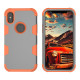 iPhone X/XS PC + TPU Shockproof Bump Protective Contrast Colors Case Back Cover - Grey + Orange