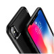 Carbon Fibre Soft TPU Silicone Slim Case Back Cover for iPhone X/XS - Black