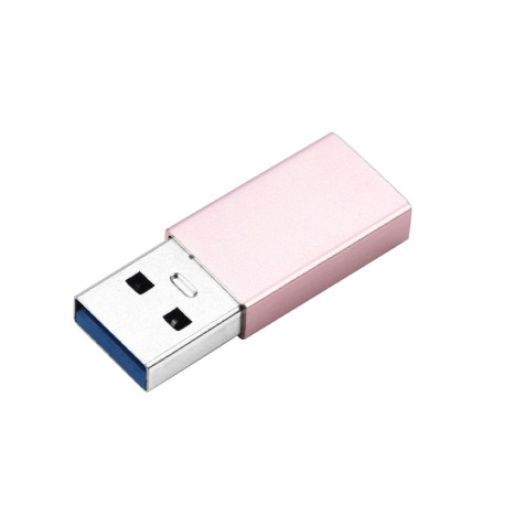 USB-C Female to USB-A Male Adapter - Rose Gold