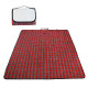 Picnic Blanket Car Travel Camping Outdoor Mat Rug with Carry Handle - Red