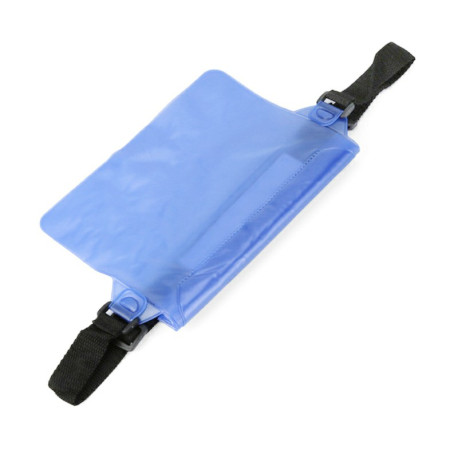 Large Waterproof Dry Pouch Bag Case with Waist Strap for Sports Swimming Beach - Blue