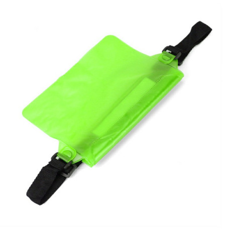 Large Waterproof Dry Pouch Bag Case with Waist Strap for Sports Swimming Beach - Green