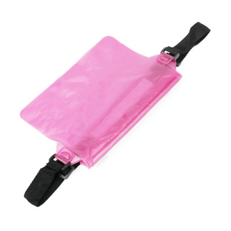 Large Waterproof Dry Pouch Bag Case with Waist Strap for Sports Swimming Beach - Pink