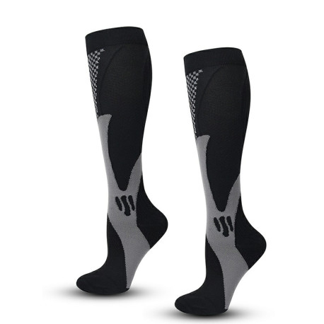 One Pairs Compression Socks Sports Calf Shin Leg Socks for Running Unisex, Black S/M