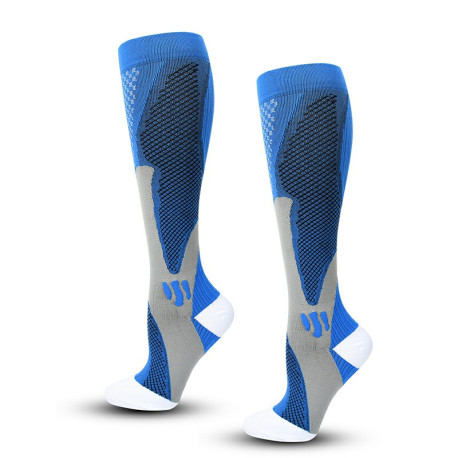 One Pairs Compression Socks Sports Calf Shin Leg Socks for Running Unisex, Blue L/XL