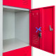 Metal Storage Lockers - Four Doors, Red