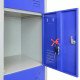 Metal Storage Lockers - Four Doors, Flatpacked, Blue