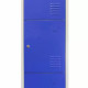 3 x Metal Storage Lockers - Four Doors, Blue - Flatpack