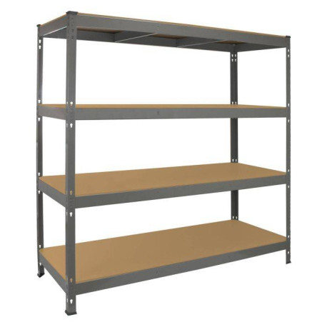 Monster Racking Q-Rax Heavy Duty Storage Shelving, 160cm W, 60cm D, Grey F1