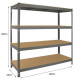 Monster Racking Q-Rax Heavy Duty Storage Shelving, 160cm W, 60cm D, Grey F1