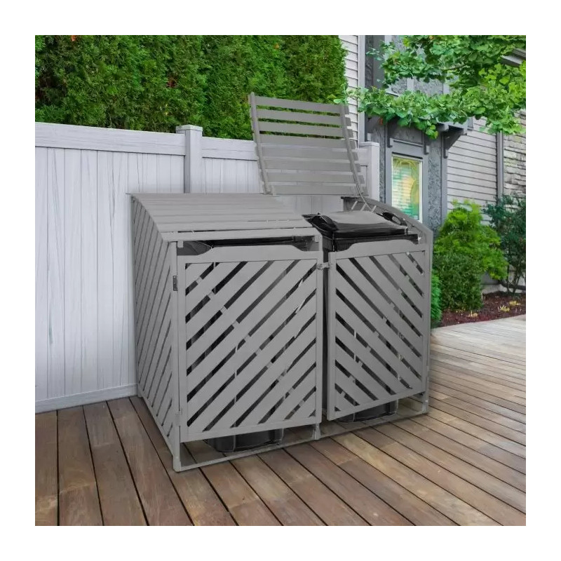 Uilas Grey Wash Double Wheelie Bin Storage 25730 Home & Garden NoteDue
