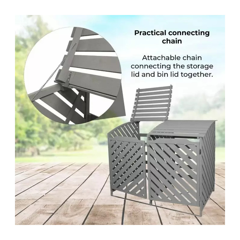 Uilas Grey Wash Double Wheelie Bin Storage 25730 Home & Garden NoteDue