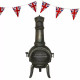 Cast Iron Chimenea &amp; Union Jack Bunting