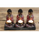 Antique Buddha - Three Devotees Candle Holder