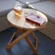 Round Folding Coffee Table - 50cm - Recycled Wood