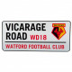 Watford FC White Street Sign