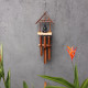 Bamboo Windchime - Natural finish -Black Buddha 6 Tubes