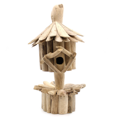 Driftwood Birdbox - On Stand