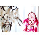 6x Bali Dreamcatchers - Small Heart - Black/White/Red