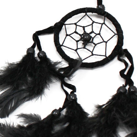 6x Bali Dreamcatchers - Small Round - Black/White/Red