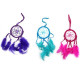 6x Bali Dreamcatchers - Small Round - Turq/Pink/Purp