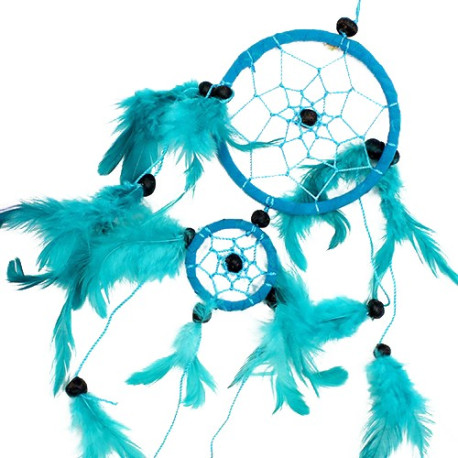 6x Bali Dreamcatchers - Medium Round - Turq/Pink/Purp