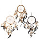 3x Bali Dreamcatchers - Large Round - Cream/Coffee/Choc