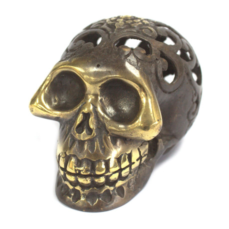 Vintage Brass Skull - Med