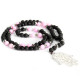 Hamsa / Pink &amp; Black - Gemstone Necklace