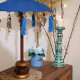 Bali Home Decor Parasol - Cotton - Turquoise- 40cm