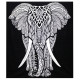 B&amp;W Double Cotton Bedspread + Wall Hanging - Elephant