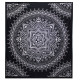 B&amp;W Double Cotton Bedspread + Wall Hanging - Lotus Flower