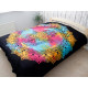 Double Cotton Bedspread + Wall Hanging - Black Hamsa