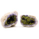 Coloured Calsite Geodes - Natural Rock - Purple &amp; Gold