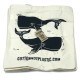 Lrg Natural 6oz Cotton Bag 38x42cm - WHALES