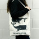 Lrg Natural 6oz Cotton Bag 38x42cm - WHALES