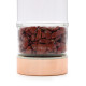 Crystal Glass Tea Infuser Bottle - Rose Gold - Red Jasper