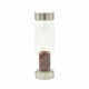 Crystal Infused Glass Water Bottle - Invigorating Red Jasper - Chips