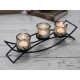 Centrepiece Iron Votive Candle Holder - 3 Cup Silluethe