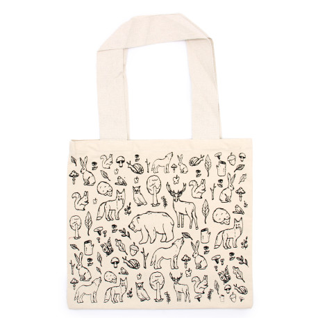 Big Cotton Shopping Bag - 38x42cm - Forest Life - 10oz