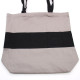 Two Tone Cotton Bag - 38x42x12cm - Grey &amp; Black - 10oz