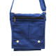 Cotton Canvas Messenger Bag - Navy Blue